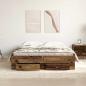 Preview: Bettrahmen mit Schubladen Altholz 140 x 200 cm Holzwerkstoff