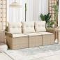 Preview: ARDEBO.de - Garten-Sofa-Set 3 stk. Beige Poly Rattan