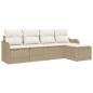 Preview: Gartensofa-set 5 stk. Beige und Weiß Poly-Rattan