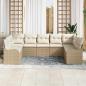 Preview: Gartensofa-set 9 stk. Beige und Weiß Poly-Rattan