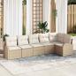 Preview: ARDEBO.de - Gartensofa-set 6 stk. Beige und Weiß Poly-Rattan