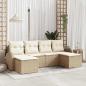 Preview: ARDEBO.de - Sofa Set 6 stk. Beige und Weiß Poly-Rattan