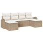 Preview: Sofa Set 6 stk. Beige und Weiß Poly-Rattan