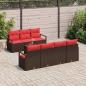 Preview: Gartensofa-set 8 stk. 7-Sitzanzahl Beige und Rot Poly-Rattan