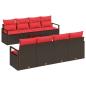 Preview: Sofa Set 9 stk. 8-Sitzanzahl Beige und Rot Poly-Rattan