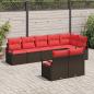 Preview: Gartensofa-set 8 stk. Braun und Rot Poly-Rattan