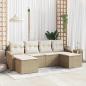 Preview: ARDEBO.de - Garten Essgruppe 6 stk. Beige und Creme Poly-Rattan