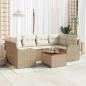 Preview: Gartensofa-set 7 stk. Beige und Creme Poly-Rattan