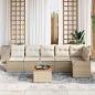 Preview: Gartensofa-set 7 stk. Beige und Creme Poly-Rattan