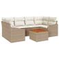 Preview: Gartensofa-set 7 stk. Beige und Creme Poly-Rattan