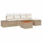 Preview: Gartensofa-set 6 stk. Beige und Creme Poly-Rattan