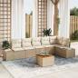 Preview: ARDEBO.de - Gartensofa-set 7 stk. Beige und Creme Poly-Rattan