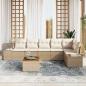 Preview: Gartensofa-set 7 stk. Beige und Creme Poly-Rattan