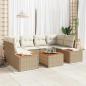 Preview: ARDEBO.de - Garten-Sofa-Set 7 stk. Beige Poly Rattan