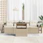 Preview: Gartensofa-set 5 stk. 4-Sitzer Beige [Synthetisch]: Poly Rattan