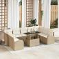 Preview: ARDEBO.de - Gartensofa-set 10 Stk. Beige Poly Rattan