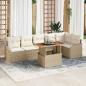 Preview: ARDEBO.de - Garten-Sofa-Set 7 stk. Beige Poly Rattan