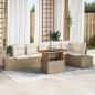 Preview: ARDEBO.de - Garten-Sofa-Set 7 stk. Beige Poly Rattan