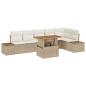 Preview: Garten-Sofa-Set 7 stk. Beige Poly Rattan