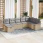 Preview: ARDEBO.de - Gartensofa-set 8 Stk. Beige und Hellgrau Poly-Rattan