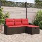 Preview: ARDEBO.de - Sofa Set 4 stk. Braun Poly Rattan