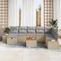 Preview: Gartensofa-set 9 stk. Beige Poly-Rattan