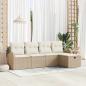 Preview: ARDEBO.de - Gartensofa-set 5 stk. Beige Poly-Rattan
