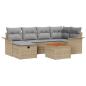 Preview: Gartensofa-set 7 Stk. Beige Poly Rattan