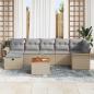 Preview: Gartensofa-set 8 Stk. Beige Poly Rattan