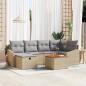 Preview: ARDEBO.de - Gartensofa-set 7 stk. Beige Poly Rattan