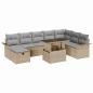 Preview: Gartensofa-set 9 stk. Beige Poly-Rattan