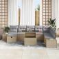 Preview: Gartensofa-set 9 stk. Beige Poly-Rattan