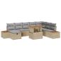 Preview: ARDEBO.de - Gartensofa-set 9 stk. Beige Poly-Rattan