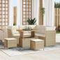 Preview: ARDEBO.de - Gartensofa-set 8 Stk. 5-Sitzanzahl Beige und Creme Poly-Rattan