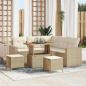Preview: ARDEBO.de - Gartensofa-set 9 Stk. 6-Sitzanzahl Beige und Creme Poly-Rattan