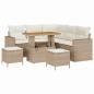 Preview: Gartensofa-set 9 Stk. 6-Sitzanzahl Beige und Creme Poly-Rattan
