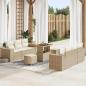Preview: ARDEBO.de - Gartensofa-set Beige und Creme Poly Rattan