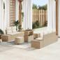 Preview: ARDEBO.de - Gartensofa-set 8 stk. 7-Sitzanzahl Beige Poly Rattan