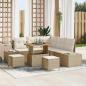 Preview: ARDEBO.de - Gartensofa-set 8 stk. Beige Poly Rattan