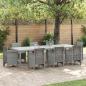 Preview: ARDEBO.de - Gartentisch Hellgrau 300 x 100 x 73 cm Poly-Rattan