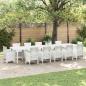 Preview: ARDEBO.de - Gartentisch Weiß 400 x 100 x 73 cm Poly-Rattan