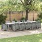 Preview: ARDEBO.de - Gartentisch Hellgrau 400 x 100 x 73 cm Poly-Rattan