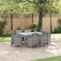 Preview: ARDEBO.de - Garten Essgruppe 7 stk. Hellgrau Polt Rattan