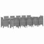 Preview: Garten Essgruppe 13 stk. Grau Poly-Rattan