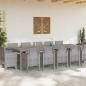 Preview: Garten Essgruppe 13 stk. Grau Poly-Rattan