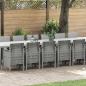 Preview: ARDEBO.de - Garten-Esszimmergarnitur mit Kissen 17 stk. Hellgrau PP