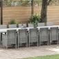 Preview: ARDEBO.de - Garten-Esszimmergarnitur mit Kissen 17 Stk. Hellgrau PP