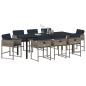 Preview: Garten Essgruppe 9 stk. Grau Poly-Rattan