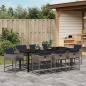 Preview: Garten Essgruppe 9 stk. Grau Poly-Rattan
