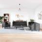 Preview: ARDEBO.de - Wohnzimmer Couch 3 stk. Schwarz Kunstleder